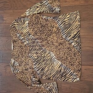 💥3for$12💥 Choices animal print 3/4 length sleeve shirt size 3X